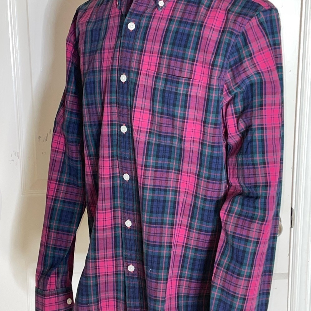 Abercrombie & Fitch Shirt Mens Large Red Plaid shirt VTG​​​​​ - Picture 3 of 10